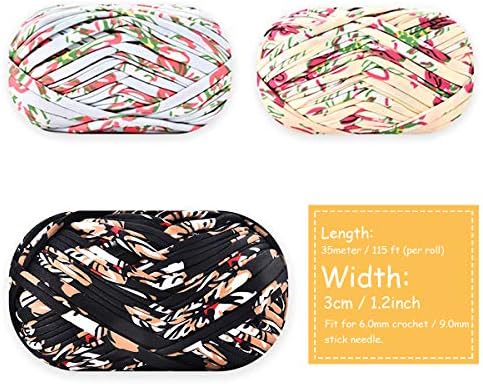 iSuperb 1 Pack Knitting Yarn Colorful Cloth T-Shirt Yarn Fabric Crochet Cloth for DIY Knitted Art Basket Bag - 100g