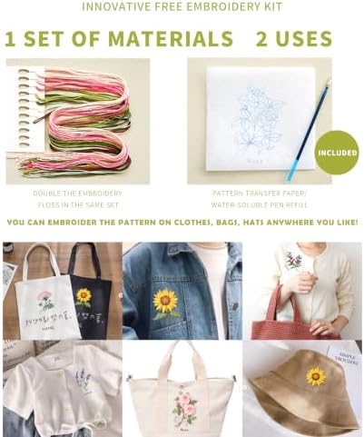 3 Pack Beginner Embroidery Kit for Adults with Tools & Instruction