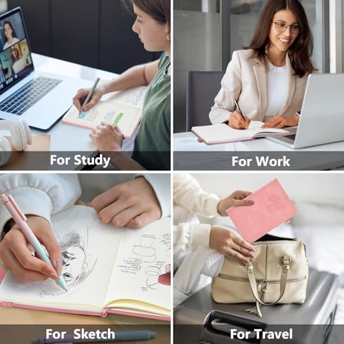 Lined Notebook 5.9"x8.5", Hardcover Leather Journal for Women Men,160 Pages | Medium Size 100 Gsm Writing Journal, Leather Journaling Notebooks for Work School Business Travel Note taking & Daily Diary
