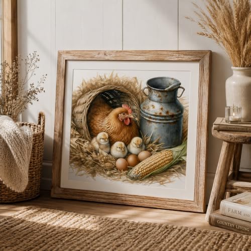 Diamond Art Kits for Adults,Farm Chicken Diamond Painting Kit 13.8X13.8inch