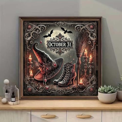 Halloween Diamond Art Kits for Adults, Magic Hat Diamond Painting Kits