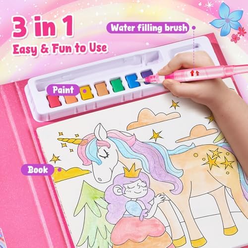 JoyCat Paint with Water Coloring Books for Toddlers (Magical Pony)