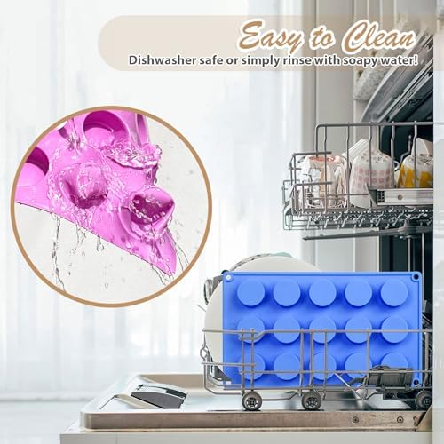 HKNMTT 3Pcs Round Cylinder Small Silicone Molds 15-Cavity Soap Mold