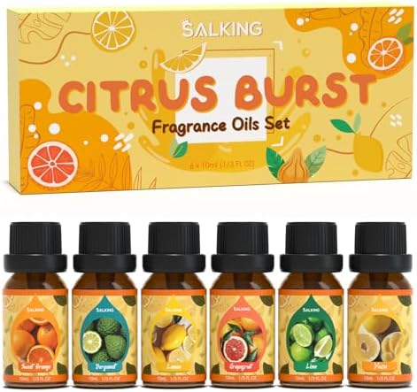 SALKING Citrus Burst Essential Oil Set, Premium Fragrance Oil for Diffuser