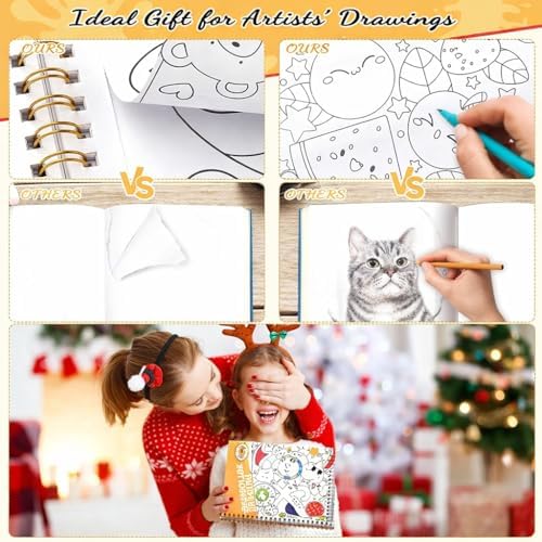 150gsm Coloring Book with Markers, 7x8.3in Travel Coloring Kit for Kids
