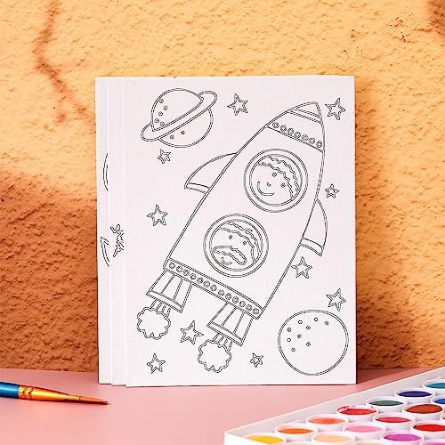 Fulmoon 48 Pcs Pre Drawn Canvas for Painting for Adults Preprinted Bulk 7.8 x 5.8 Inch Pre-Stenciled Painting Canvas Panels for DIY Party Favor Gift Activities, 12 Style