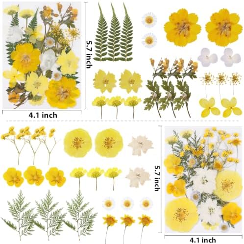 128 Pcs Fall Dried Pressed Flowers for Resin,Natural Real Dried Flowers