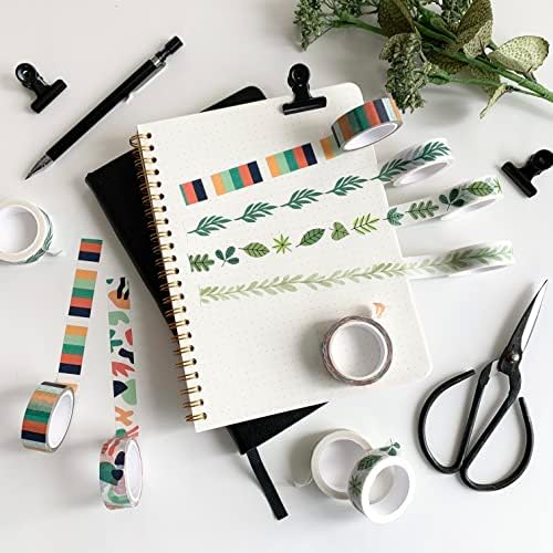 12 Rolls Washi Tape Set for Journaling, Scrapbooking & Decorative Crafts