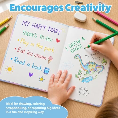 VOTUM Fuzzy Sketch Book: Personalized Artist Sketchbook: Sketching, Drawing and Creative Doodling. Notebook and Sketchbook to Draw and Journal (Cat Unicorn)