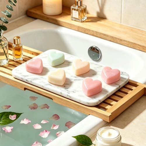 24-Cavities Heart Soap Molds for Soap Making, 2 Inches Heart Shaped Silicone Mold for Chocolate, Crayon, Cake, Brownie, Ice Cubes, Non-Stick for Baking