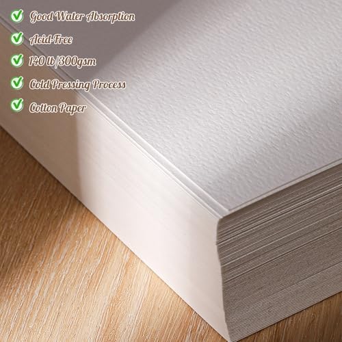 120 Sheets Watercolor Paper, 2.5 x 3.5 in, 140 Lb/300 GSM, White