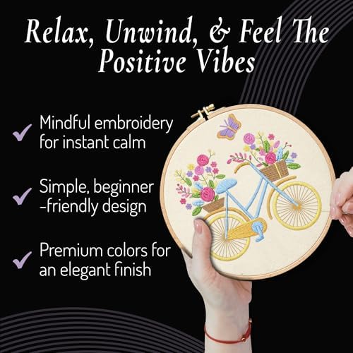 Unwynd Embroidery Kit Floral for Adults and Beginners, Cross Stitch Crafts