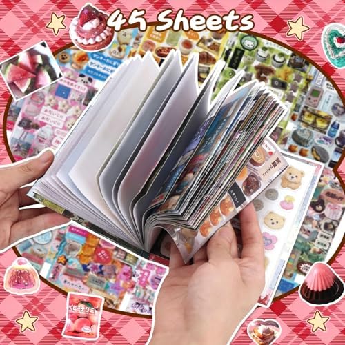 45 Sheets Japanese Manga Sticker Book, 800+ Pcs Heisei Retro Aesthetic Stickers for Journaling, Scrapbooking & DIY Crafts, Pre-Cut Japanese Sticker Book for Adults, Scrapbook & Planner Decoration