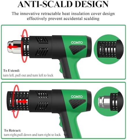 Heat Gun, 1800W Variable Temperature Hot Air Gun with LCD Display