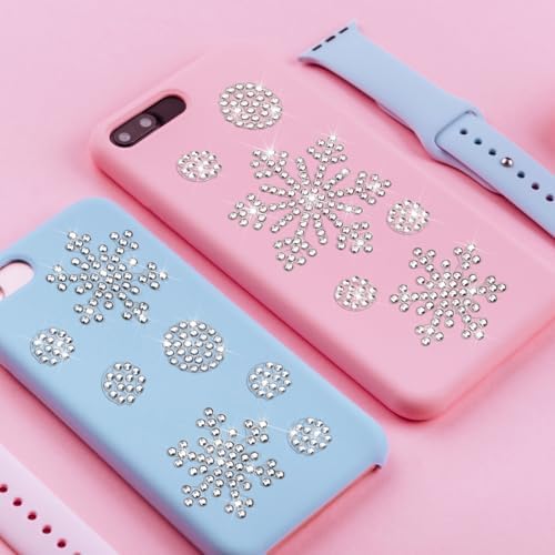 Epakh 84 Glitter Bling Rhinestone Sticker, Snowflake Diamond, Silver