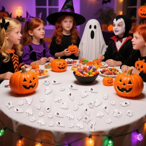 Lyreh 210pcs Mini Resin Ghost, 5 Styles Resin Funny Miniature Ghosts