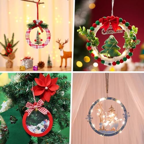 Elecrelive 30Pcs 4 Inch Small Wooden Ring for Crafts, Flat Wood Circle