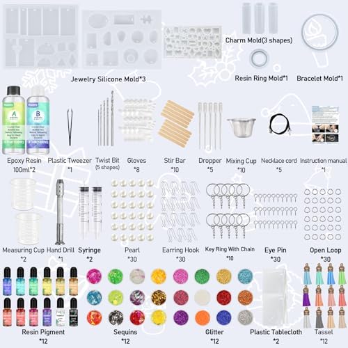 IGaiety Complete Resin Jewelry Making Kit with Silicone Molds for Beginners