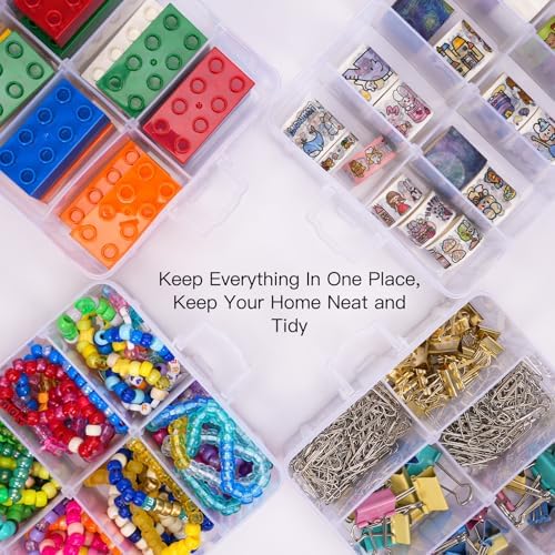 Bead Organizer 7 Tier 70 grid Stackable Craft Tackle Storage Container | Stackable 7-Tier Design, 70 Compartments, for Beads Washi Tape Toys Crafts and Sewing Supplies