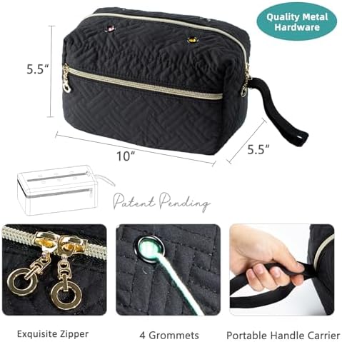 MYBAGZING Small Crochet Bag Organizer - Knitting Yarn Storage for Crocheting Holder Accessories, Needles, Hooks, Gifts, Black, (AM370)