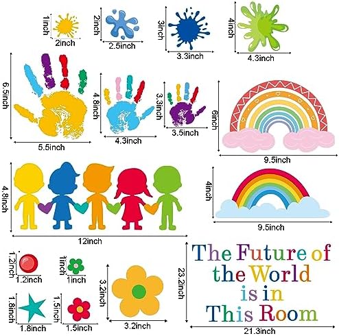 AOWDIAO Inspirational Kids Classroom Wall Decals – The Future of the World Is in This Room Quote – Peel and Stick Vinyl Sticker for School, Nursery and Playroom Decor