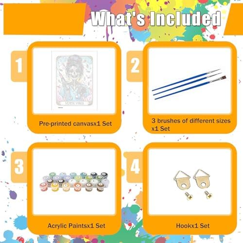 GOUOYANA Paint By Numbers Kit for Adults-Skull Nurse Vibes Funny Canvas | Adult Paint by Number Kits on Canvas for Painting DIY Skull NURSE VIBES Painting Art by Numbers for Home Wall Art Gift12X16in