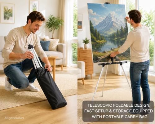 MXG Aluminum Art Easel,Professional Display Easel for Painting & Sign