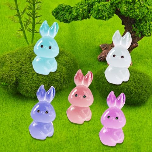 Mini Rabbit Figurines Resin Silicone Molds for DIY Fairy Garden Decor