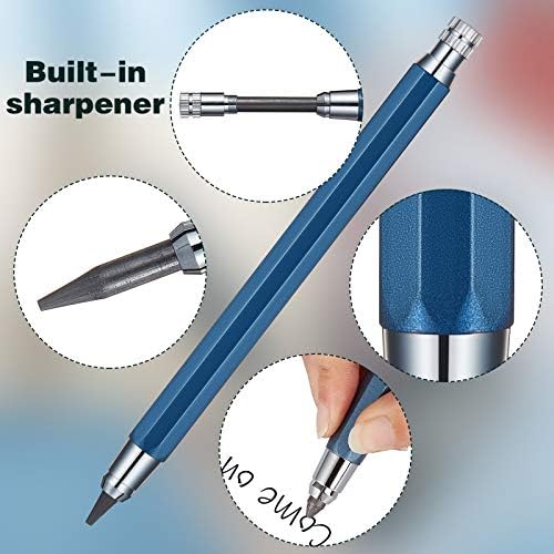 3 Pcs 5.6 mm Lead Holder Mechanical Pencils Sketch up Automatic Clutch Graphite Pencil with Built-in Sharpener Lead Pencil For Construction, Draft Drawing, Crafting, Art Sketching(Pink, Green, Blue)