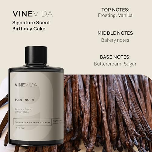 VINEVIDA [16oz] Birthday Cake Fragrance Oil for Candle and Soap Making - Made in USA Natural Scents