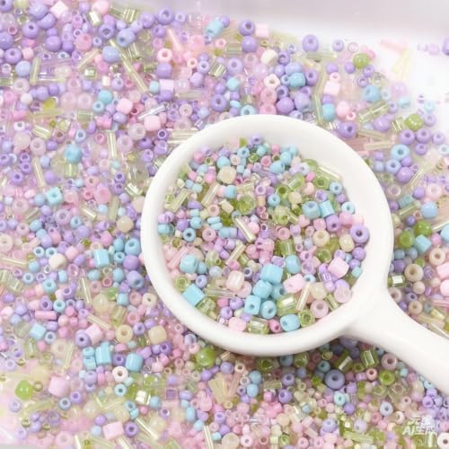 24 Grid Rainbow Glass Seed Bugle Tube Beads Jewelry Making DIY Craft Kits