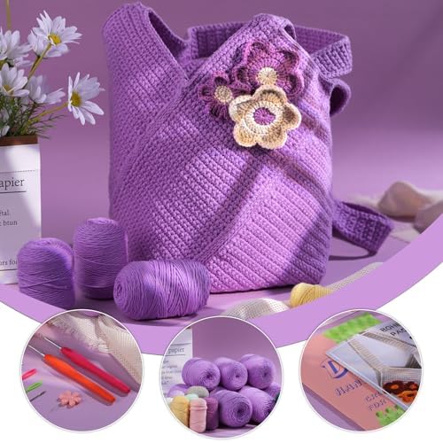 Pnytty Crochet Tote Bag Kit for Beginners, Crochet Starter Kit for Adults
