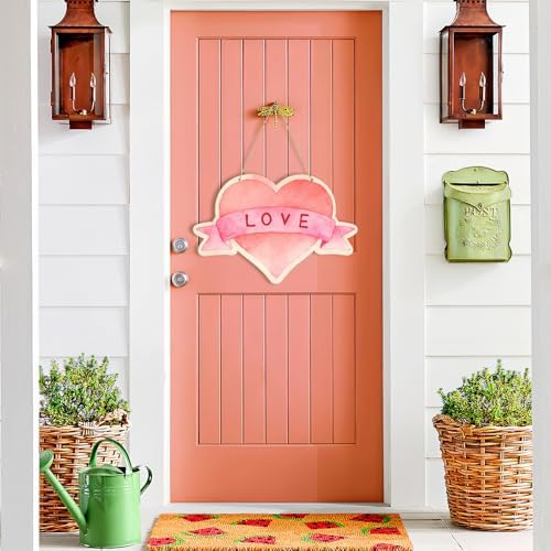 Large Size 12" Wooden Heart Ornaments to Paint, Valentine's Day Happy Mothers Day DIY Blank Unfinished Wreaths Front Door Sign Decorations Love Heart Ornament Door Hanging Sign Plaque Crafts 3PCS