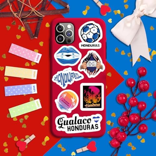 Honduras Stickers for Water Bottle and Laptop - Honduras Party Supplies & Decorations, Waterproof Vinyl Decals, Honduran Flag and Culture Stickers, Gifts for Women & Men