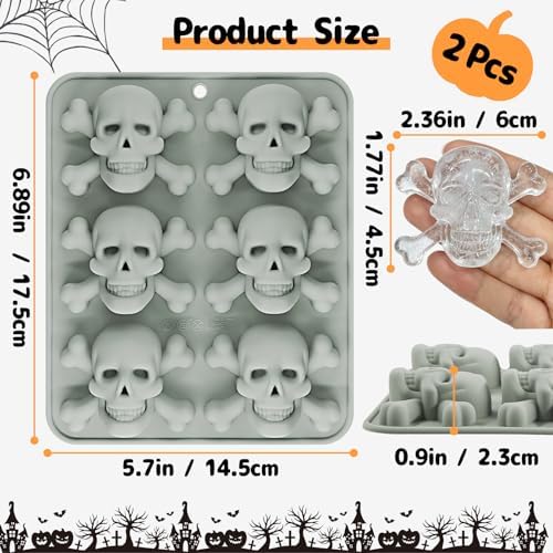 Skull Ice Cube Mold 12 Cavity, Skull Ice Cube Tray