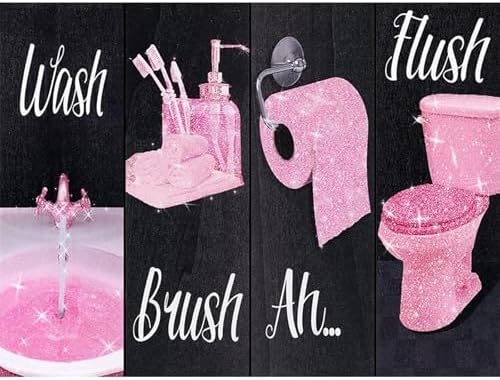 Pink Diamond Art Kits for Adults, Bathroom Diamond Painting for Beginner