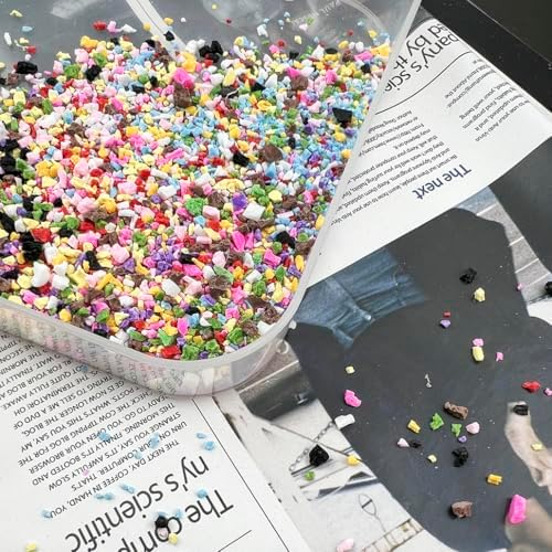 100G Crushed Fake Sprinkles Irregular Polymer Clay Slices Resin Sprinkles Fake CandyClay Sprinkles Nail Art Slices Polymer Sprinkles for Nail Art DIY Phone Case Crafts(14-Light Pink)