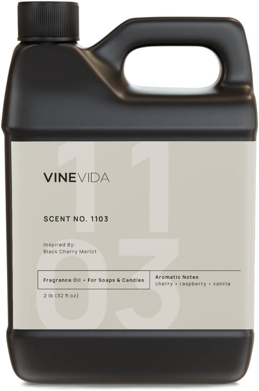 VINEVIDA [32oz] Black Cherry Merlot Fragrance Oil for Candle Making - Made in USA Scents for Soap Making - Natural Candle Fragrance Oil