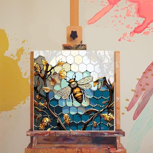 xackcme Paint by Numbers for Adults Bee - Bee Paint by Number on Canvas