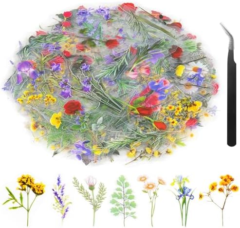 36 SheetsFlower Stickers for Scrapbooking,576 Pcs Self-Adhesive Transparent Flower Stickers Scrapbook Supplies Journaling Stickers for Adult Card Making Letters DIY Water Bottle Cards Decoration