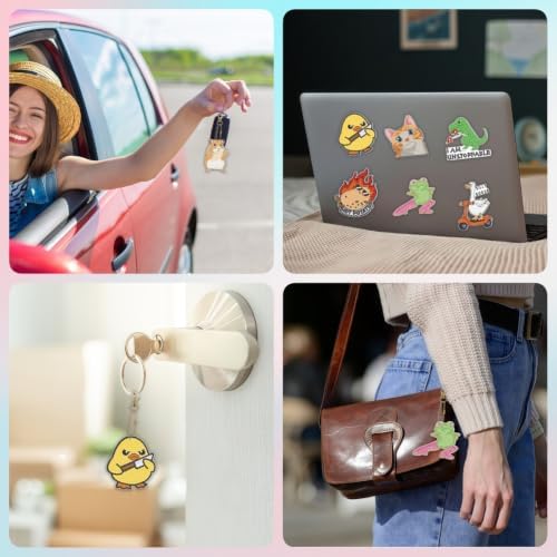 Bulerrylulu 9 Pcs Fun Diamond Painting Magnets Kits Cat Fridge Magnet Stickers Diamond Art Painting Keychains Gem Painting kit for Beginners Adults DIY Art Craft Gifts Home Decors