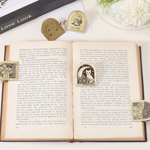 CRASPIRE Cat Moon Journal Metal Clip Cute Vintage Travelers Notebook Book Bill Binder Clips Holder Alloy Antique Bronze Decorative Travelers for TN Travelers Art Reading Decoration Accessories