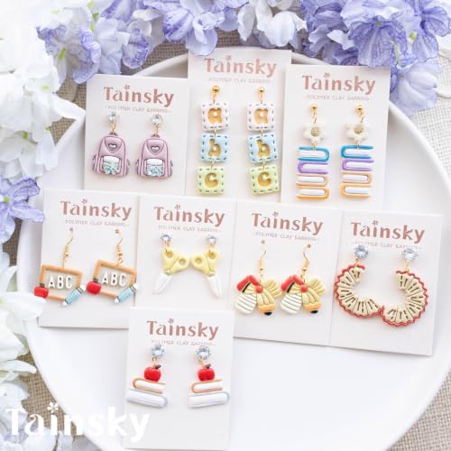 Tainsky Teacher Polymer Clay Cutters, 21 Shapes for Back to School Earrings