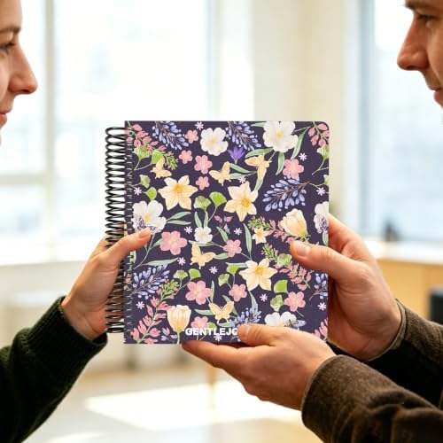 Hardcover Sketchbook,7.2"x8.3" Spiral Bound Drawing Pad,Violet Haze Garden
