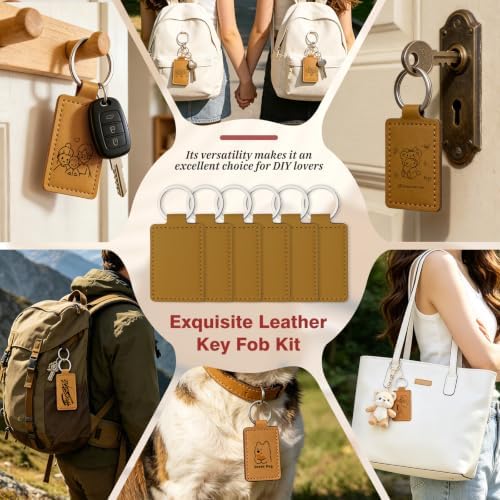 Leather Keychain Blanks, 10 Pcs Laser Engraving Blanks Keychains Bulk