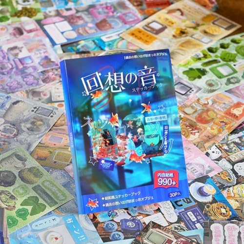 30 Sheets Japanese Sticker Book Manga 990Pcs Scrapbook Stickers Cute Korean Stickers for Journaling Scrapbooking Cartoon Sticker Book for Kids Adult DIY Comic Books