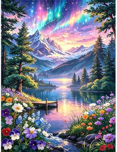 bleihum Aurora Diamond Art Kits for Adults, Starry Sky Gem Art for Adult