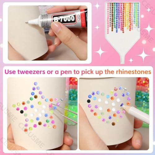 28000 Pcs Color Flatback Rhinestones Bedazzling Kit, White Resin Jelly Gems