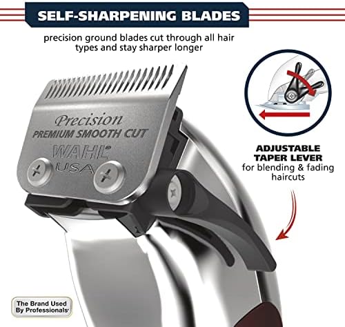 Wahl USA Pro Ultra Quiet Torque Corded Hair Clipper, Metal Housing