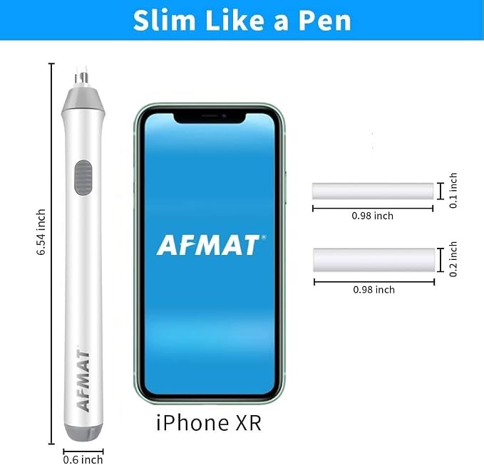 AFMAT Electric Eraser for Drawing, Battery Operated Eraser with 140 Refills, Electric Erasers Kit for Artist, Art Erasers for Painting, Sketching, Drafting, Detailer Tool for Crafting EEW001(White)